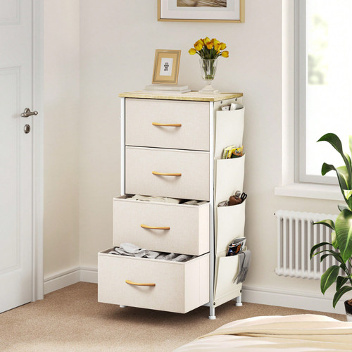 Narrow fabric drawers chest - drawers,