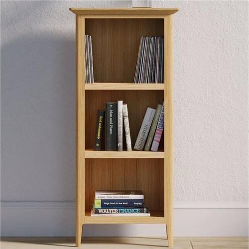 Solid oak narrow bookcase - solid,